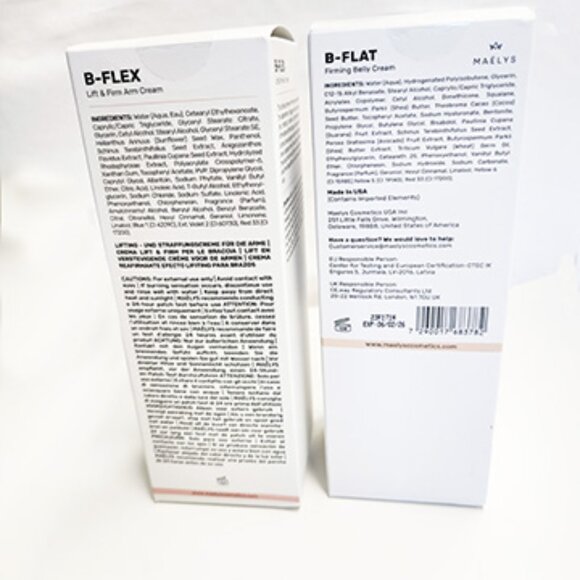 (4 Tot)2 MAELYS B-FLAT BELLY FIRMING CREAM AND 2 B-FLEX LIFT & ARM CREAM (NEW I… - Picture 2 of 3